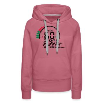 Gegen Jubiläum Jahre 60 Jahre - Frauen Premium Bio Hoodie - Malve - Vorne - Isabella (175cm)