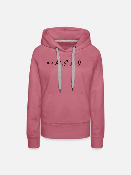 Evolution Fisch - Frauen Premium Bio Hoodie - Malve
