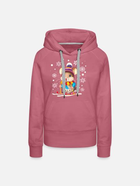 im Schnee - Frauen Premium Bio Hoodie - Malve