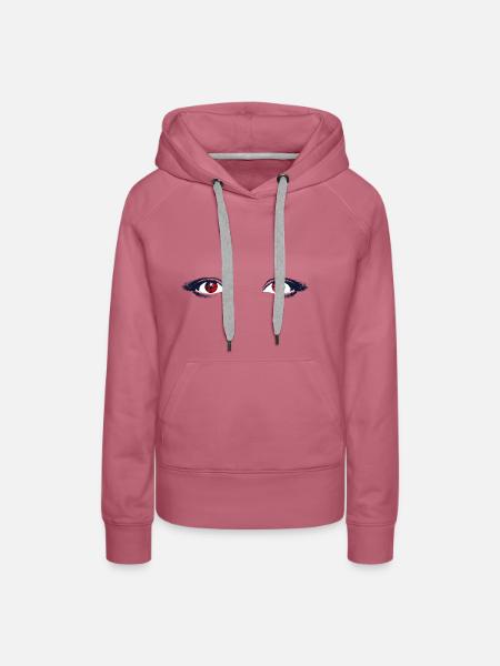 Eyes Augen - Frauen Premium Bio Hoodie - Malve