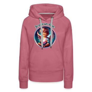 Je suis un Ange - Sweat à capuche Premium bio Femme - mauve - Devant - Isabella (175cm)