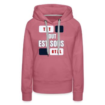 ALLES IM GRIFF - Frauen Premium Bio Hoodie - Malve - Vorne - Isabella (175cm)