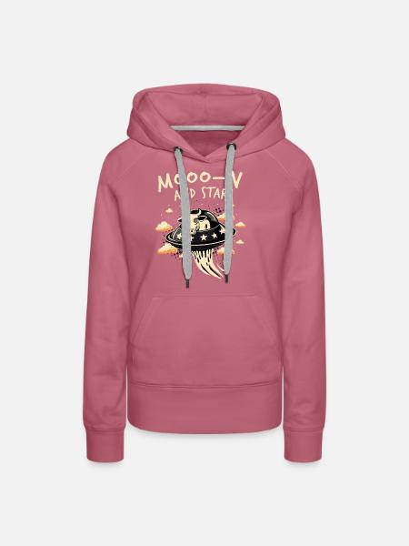 Mooo n Sterne - Frauen Premium Bio Hoodie - Malve