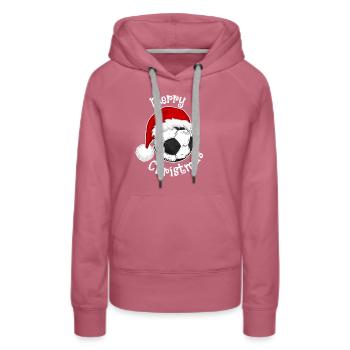 Footballeurs Noël design football chapeau de Noël - Sweat à capuche Premium bio Femme - mauve - Devant - Isabella (175cm)
