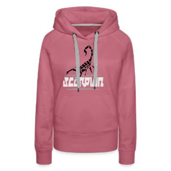 scorpion - Sweat à capuche Premium bio Femme - mauve - Devant - Isabella (175cm)