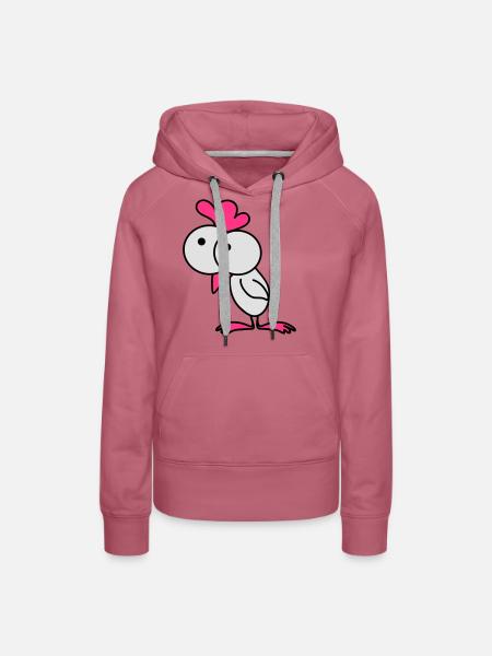 Surprised chick - Frauen Premium Bio Hoodie - Malve