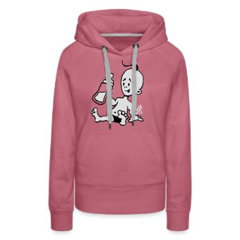 Bébé avec une bouteille de lait - Sweat à capuche Premium bio Femme - mauve - Devant - Isabella (175cm)