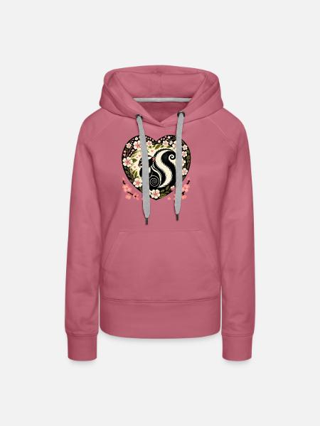Frühling Skunk Kirschblüten - Frauen Premium Bio Hoodie - Malve