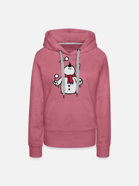 Schneemann jongliert mit Schneebällen - Frauen Premium Bio Hoodie - Malve
