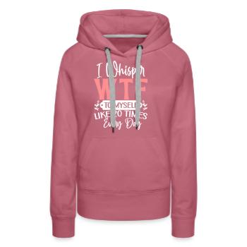 I whisper WTF to myself - Frauen Premium Bio Hoodie - Malve - Vorne - Isabella (175cm)