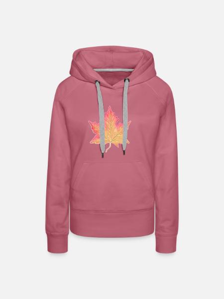 Herbstblatt - Frauen Premium Bio Hoodie - Malve