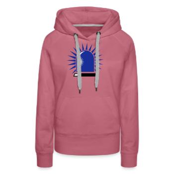 Blaulicht - Frauen Premium Bio Hoodie - Malve - Vorne - Isabella (175cm)