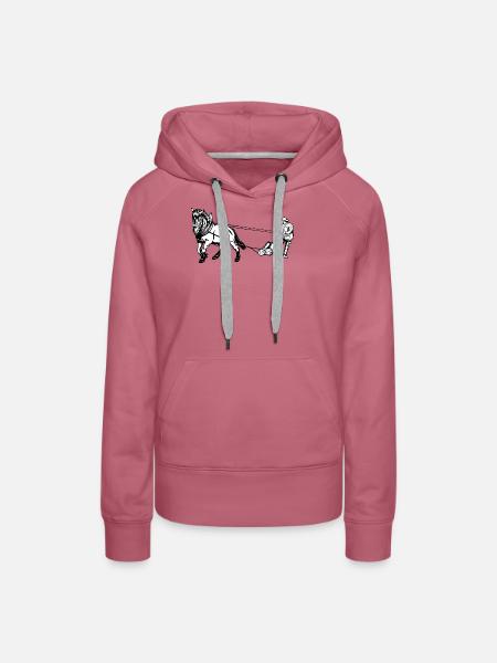 Holzrücker mit Pferd - Frauen Premium Bio Hoodie - Malve