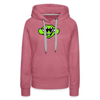 Frosch Kröte cool Sonnenbrille lacht glücklich süß - Frauen Premium Bio Hoodie - Malve - Vorne - Isabella (175cm)