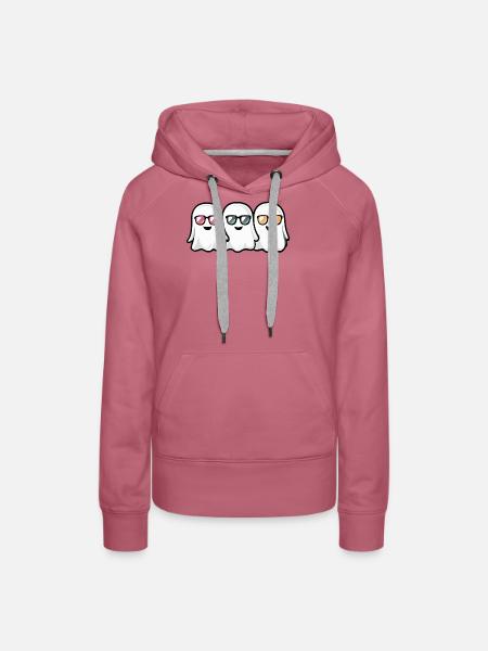 Geister Halloween - Frauen Premium Bio Hoodie - Malve