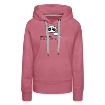 denkt sich sein Teil - Frauen Premium Bio Hoodie - Malve - Vorne - Isabella (175cm)
