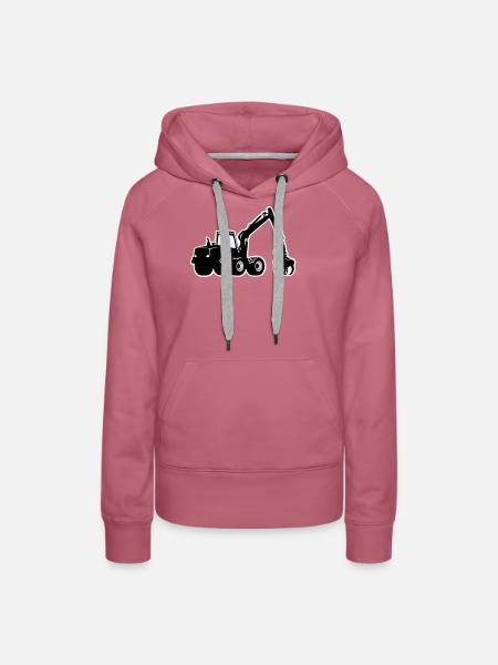 Harvester Silhouette - Frauen Premium Bio Hoodie - Malve