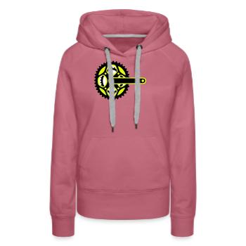 Icône de plateau de vélo - Sweat à capuche Premium bio Femme - mauve - Devant - Isabella (175cm)