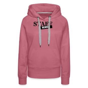 Membre du personnel - Employé de l’équipe pour événements personnels - Sweat à capuche Premium bio Femme - mauve - Devant - Isabella (175cm)
