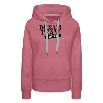 Capitaine de l’équipe de rêve - Capitaine, entraîneur, meilleur groupe - Sweat à capuche Premium bio Femme - mauve - Devant - Isabella (175cm)