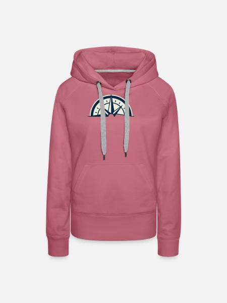 Bergretter Kompass Wappen - Frauen Premium Bio Hoodie - Malve