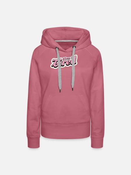 Mama ist müde, retro pink - Frauen Premium Bio Hoodie - Malve