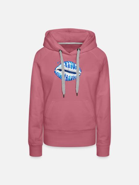 Kobaltblaues Kuhschalendesign - Frauen Premium Bio Hoodie - Malve