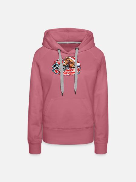 Santa Hund gegen Doppelgeschenke - Frauen Premium Bio Hoodie - Malve
