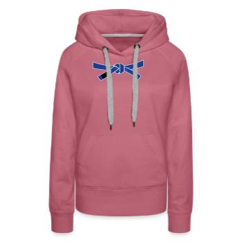 Ceinture bleue - Ceinture bleue - Sweat à capuche Premium bio Femme - mauve - Devant - Isabella (175cm)
