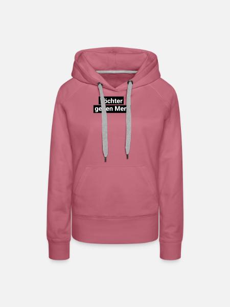 Tochter gegen Merz schwarz weiß schlicht CDU - Frauen Premium Bio Hoodie - Malve