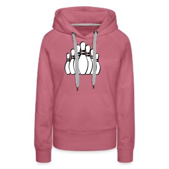 Quilles Quilles Quilles Quilles - Sweat à capuche Premium bio Femme - mauve - Devant - Isabella (175cm)
