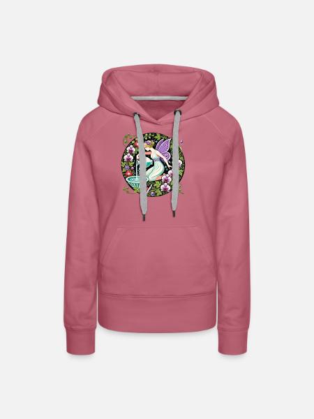 Wassermann Fee - Frauen Premium Bio Hoodie - Malve