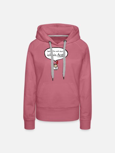 Rentier: „Lassen Sie mich durch, ich bin Arzt!" - Frauen Premium Bio Hoodie - Malve