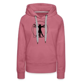 Leonardo Da Vinci's Vitruvian Man - Sweat à capuche Premium bio Femme - mauve - Devant - Isabella (175cm)