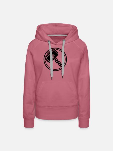 gott hammer - Frauen Premium Bio Hoodie - Malve