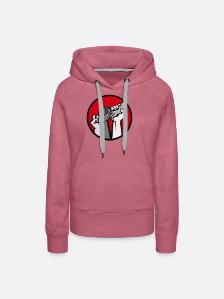 Fäuste3C - Frauen Premium Bio Hoodie - Malve