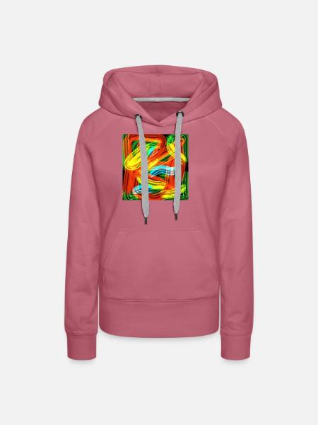 Farbe Streifen - Frauen Premium Bio Hoodie - Malve