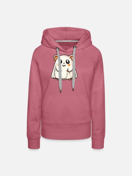 Hamster Halloween Geist - Frauen Premium Bio Hoodie - Malve