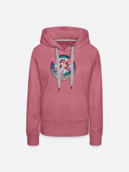 Blühen Sie mit Freundlichkeit - Frauen Premium Bio Hoodie - Malve