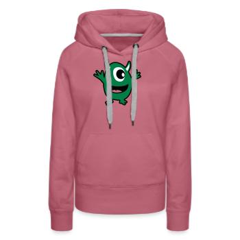 grünes Monster - Frauen Premium Bio Hoodie - Malve - Vorne - Isabella (175cm)