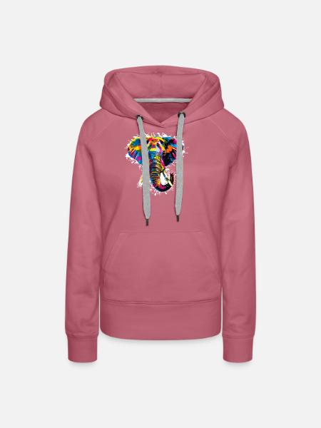 Elefant Art Design - Frauen Premium Bio Hoodie - Malve