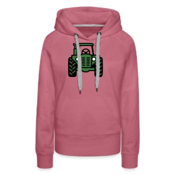 Logo de vue frontale du tracteur - Sweat à capuche Premium bio Femme - mauve - Devant - Isabella (175cm)
