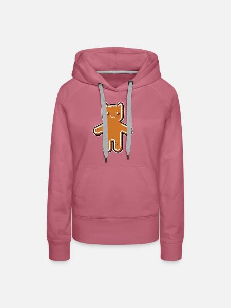 Lebkuchen-Katze - Frauen Premium Bio Hoodie - Malve