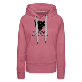 Généré par le Basilic - Sweat à capuche Premium bio Femme - mauve - Devant - Isabella (175cm)