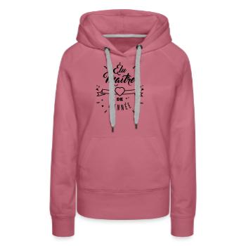 élu maitre de l'année - Sweat à capuche Premium bio Femme - mauve - Devant - Isabella (175cm)