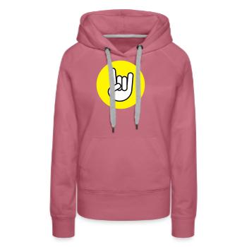 Pommesgabel Kreis gelb - Frauen Premium Bio Hoodie - Malve - Vorne - Isabella (175cm)