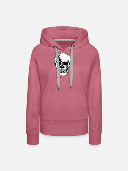 Schädel - Frauen Premium Bio Hoodie - Malve