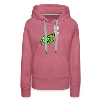 Schildkröte Panzer Waffe Kanone schießen Schuss - Frauen Premium Bio Hoodie - Malve - Vorne - Isabella (175cm)