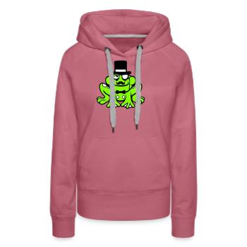 Mr Frosch Sir Herr reich Monokel Brille Zylinder - Frauen Premium Bio Hoodie - Malve - Vorne - Isabella (175cm)