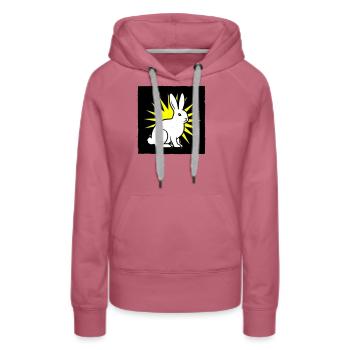 Cooler Hase im Punk Rock & Pop Art Stil - Frauen Premium Bio Hoodie - Malve - Vorne - Isabella (175cm)
